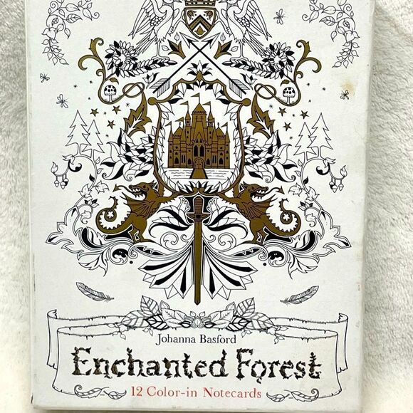 Johanna basford enchanted forest 12 color in notecards adult coloring - Picture 1 of 7